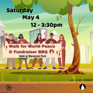 Featured image for “Walk for World Peace and Vegetarian BBQ Fundraiser”